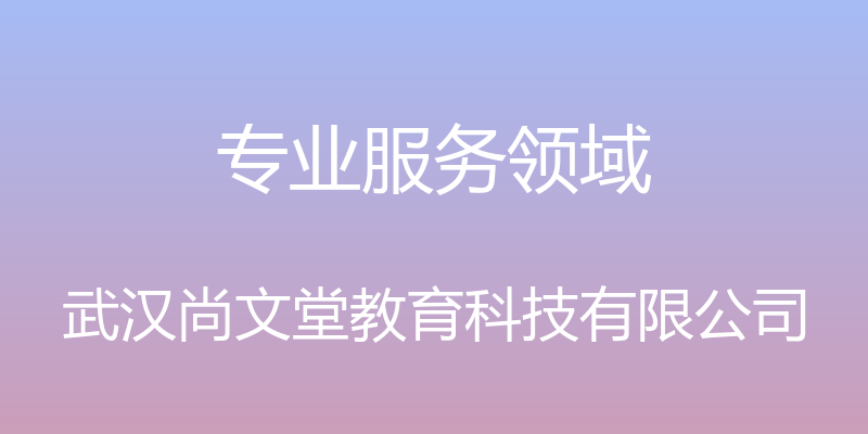 专业服务领域 - 武汉尚文堂教育科技有限公司